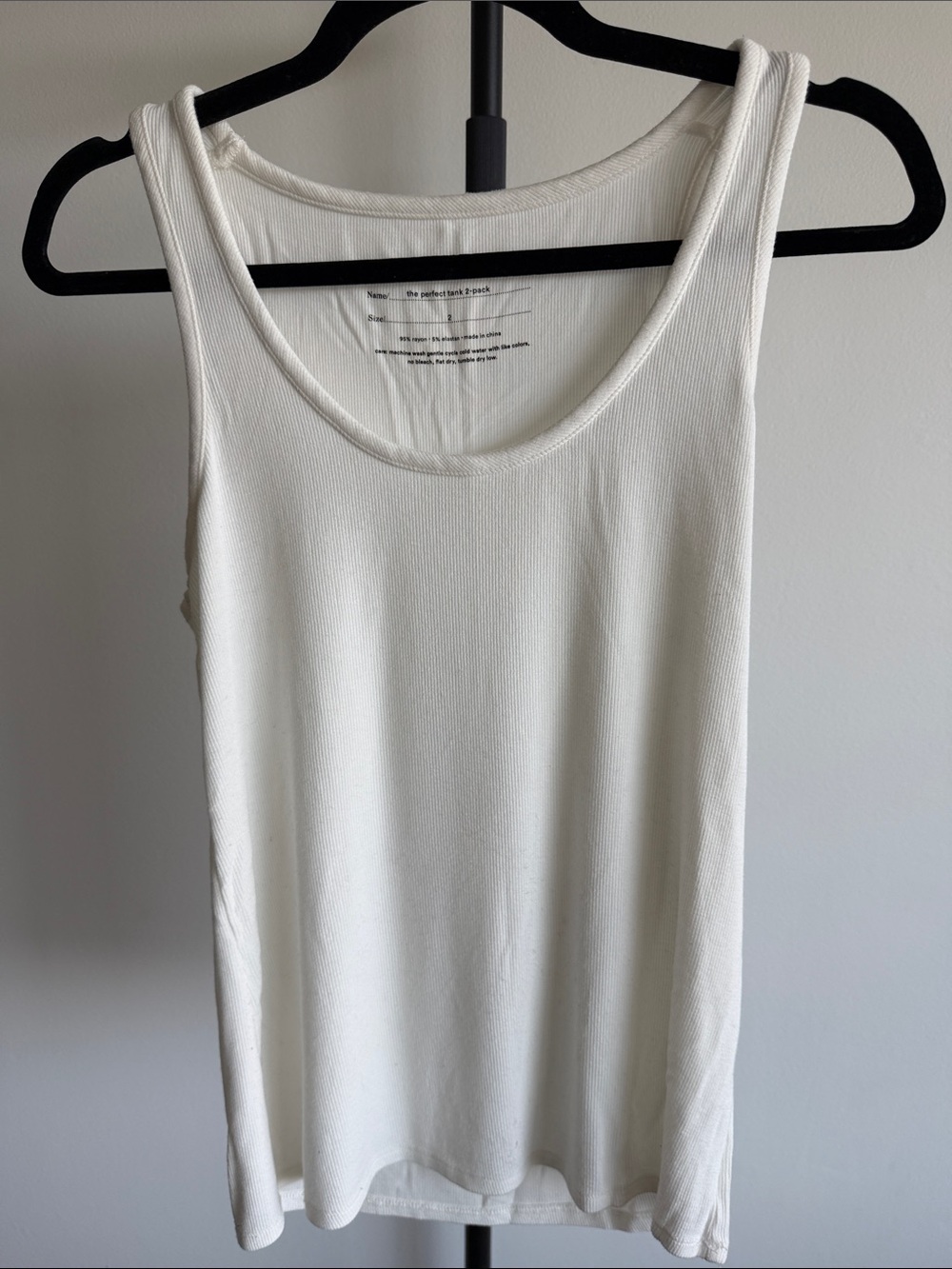 HATCH The Perfect Tank – White Ribbed Maternity Tank – Size 2 (M)